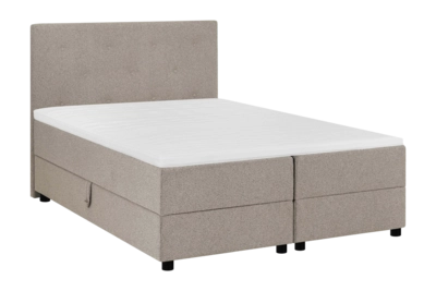 by fonQ Stilo Boxspring met Opbergruimte en Hoofdbord - 160 x 200 cm - Beige