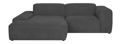 by fonQ Wonder 3-zits Hoekbank met Chaise Longue Links - Rib - Antraciet