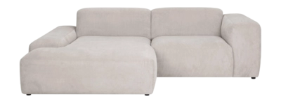 by fonQ Wonder 3-zits Hoekbank met Chaise Longue Links - Rib - Beige