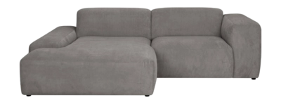 by fonQ Wonder 3-zits Hoekbank met Chaise Longue Links - Rib - Grijs