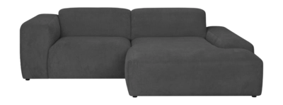 by fonQ Wonder 3-zits Hoekbank met Chaise Longue Rechts - Rib - Antraciet