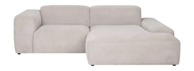 by fonQ Wonder 3-zits Hoekbank met Chaise Longue Rechts - Rib - Beige