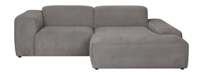 by fonQ Wonder 3-zits Hoekbank met Chaise Longue Rechts - Rib - Grijs