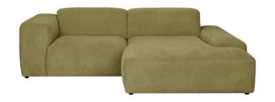 by fonQ Wonder 3-zits Hoekbank met Chaise Longue Rechts - Rib  - Mosgroen