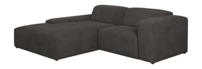 by fonQ Wonder 3-zits Hoekbank met Chaise Longue XL Links - Rib - Antraciet