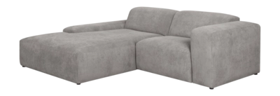 by fonQ Wonder 3-zits Hoekbank met Chaise Longue XL Links - Rib  - Grijs