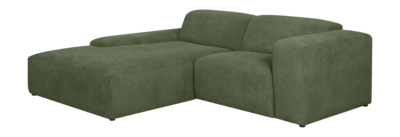 by fonQ Wonder 3-zits Hoekbank met Chaise Longue XL Links - Rib - Mosgroen