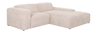 by fonQ Wonder 3-zits Hoekbank met Chaise Longue XL Rechts - Rib - Crème