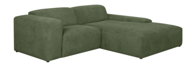 by fonQ Wonder 3-zits Hoekbank met Chaise Longue XL Rechts - Rib - Mosgroen