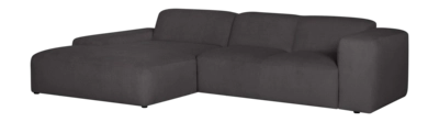 by fonQ Wonder 4-zits Hoekbank met Chaise Longue Links - Rib - Antraciet