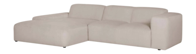 by fonQ Wonder 4-zits Hoekbank met Chaise Longue Links - Rib - Beige