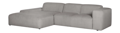 by fonQ Wonder 4-zits Hoekbank met Chaise Longue Links - Rib - Grijs