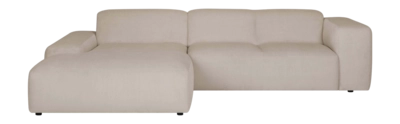 by fonQ Wonder 4-zits Hoekbank met Chaise Longue Links XL - Rib - Beige