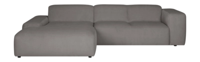 by fonQ Wonder 4-zits Hoekbank met Chaise Longue Links XL - Rib  - Grijs