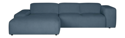 by fonQ Wonder 4-zits Hoekbank met Chaise Longue Links XL - Rib - Navy