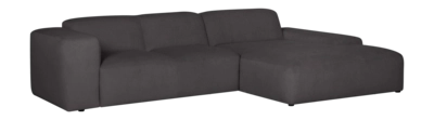 by fonQ Wonder 4-zits Hoekbank met Chaise Longue Rechts - Rib - Antraciet