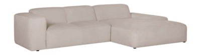 by fonQ Wonder 4-zits Hoekbank met Chaise Longue Rechts - Rib - Beige