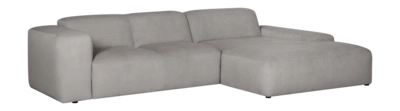 by fonQ Wonder 4-zits Hoekbank met Chaise Longue Rechts - Rib  - Grijs