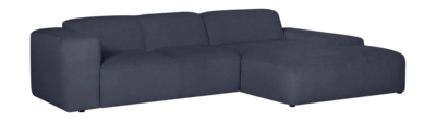 by fonQ Wonder 4-zits Hoekbank met Chaise Longue Rechts - Rib - Navy