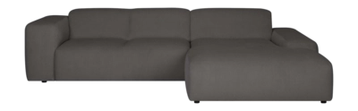 by fonQ Wonder 4-zits Hoekbank met Chaise Longue Rechts XL - Rib - Antraciet