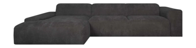 by fonQ Wonder 5-zits Hoekbank met Chaise Longue Links - Rib - Antraciet