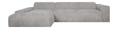 by fonQ Wonder 5-zits Hoekbank met Chaise Longue Links - Rib - Grijs