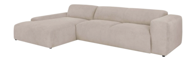 by fonQ Wonder 5-zits Hoekbank met Chaise Longue Links XL - Rib - Beige