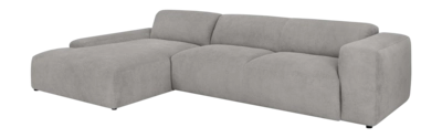 by fonQ Wonder 5-zits Hoekbank met Chaise Longue Links XL - Rib - Grijs