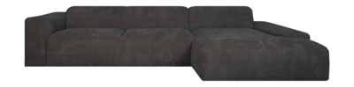 by fonQ Wonder 5-zits Hoekbank met Chaise Longue Rechts - Rib - Antraciet