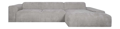 by fonQ Wonder 5-zits Hoekbank met Chaise Longue Rechts - Rib - Grijs
