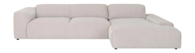 by fonQ Wonder 5-zits Hoekbank met Chaise Longue Rechts - Rib - Zand
