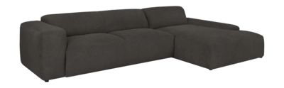 by fonQ Wonder 5-zits Hoekbank met Chaise Longue Rechts XL - Rib - Antraciet