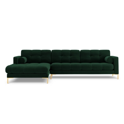 Cosmopolitan Design Bali Hoekbank met Chaise Longue Links - Flessengroen / Goud