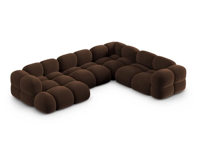 Cosmopolitan Design Loretto 3,5-zits Hoekbank Rechts - Velvet - Chocolade