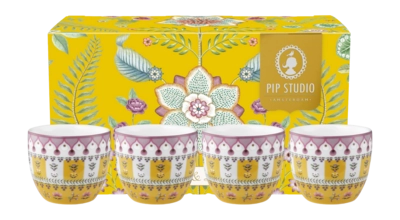 Pip Studio Lily & Lotus Eierdop Yellow Home Egg Cups Moon Delight 4,7 cm (Set van 4)