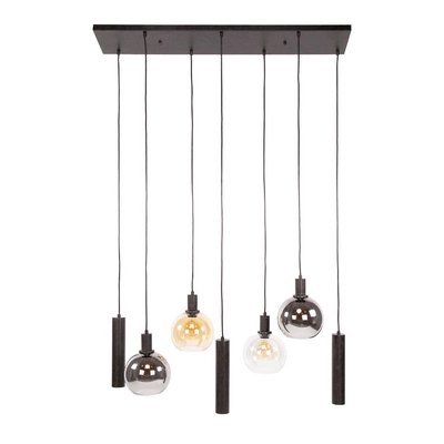 Fraaai - Bruno hanglamp tricolore 4+3-lichts - artic zwart