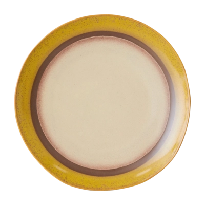 HKliving 70's Ceramics Dinerbord Ø 27,5 cm - Set van 2 - Coconut