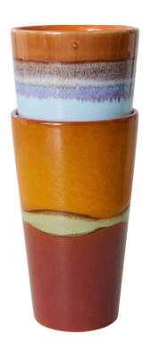 HKliving 70's Ceramics Latte Mok 0,3 L - Set van 2 - Clash