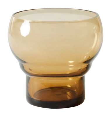 HKliving 70's Glassware Bulb Glas 0,24 L - Set van 4 - Amber
