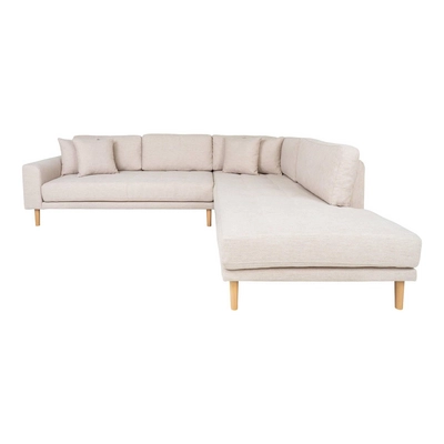 House Nordic - Hoekbank Stof Zand - Open Einde Rechts - 290x170x76cm