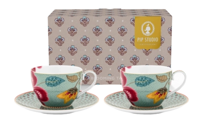 Pip Studio Blooming Tales Koffiekop Fantasy Blue Home Cups And Saucers Set van 2