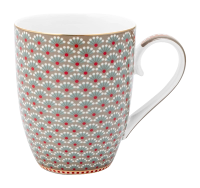 Pip Studio Blooming Tales Mok Khaki Home Mug Large (Set van 6)
