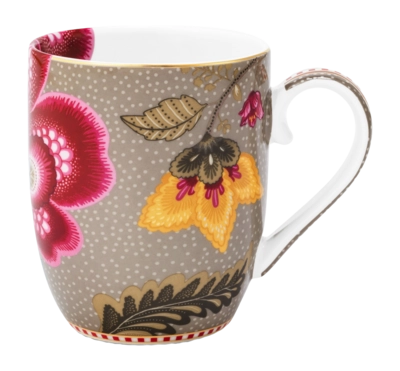 Pip Studio Blooming Tales Mok Fantasy Khaki Home Mug Small Set van 6