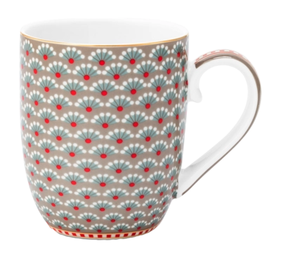 Pip Studio Blooming Tales Mok Khaki Home Mug Small Set van 6
