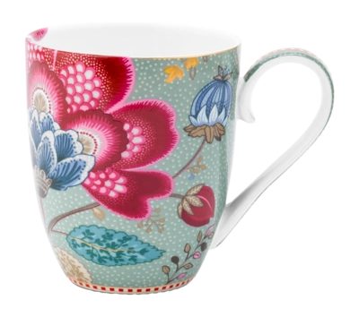 Pip Studio Blooming Tales Fantasy Mok Blue Home Mug XL (Set van 6)