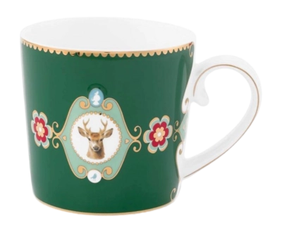 Pip Studio Love Birds Medallion Deer Mok Dark Green 190 ml Set van 6