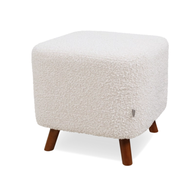 Nolon Julia Vierkante Poef Boucle Stof 44 x 44 cm - Beige
