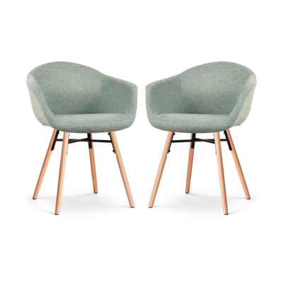 Nolon Nena-Otis Eetkamerstoelen Set van 2 - Zacht Groen - Houten Poten