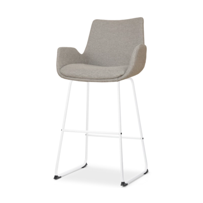 Nolon Nino-Eef Barkruk Warm Grijs - met Armleuning - Wit - 65 cm