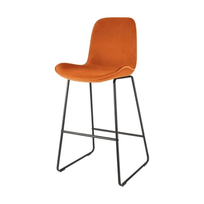 Nolon Nino-Fe Barkruk velvet oker brons - zwart onderstel - 75 cm